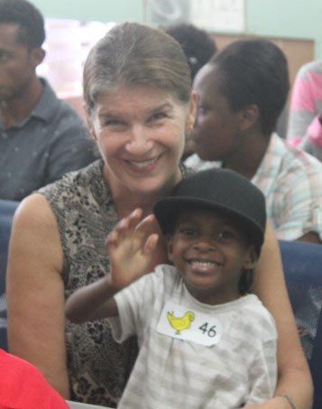 Linda Harrier with patient Carlos