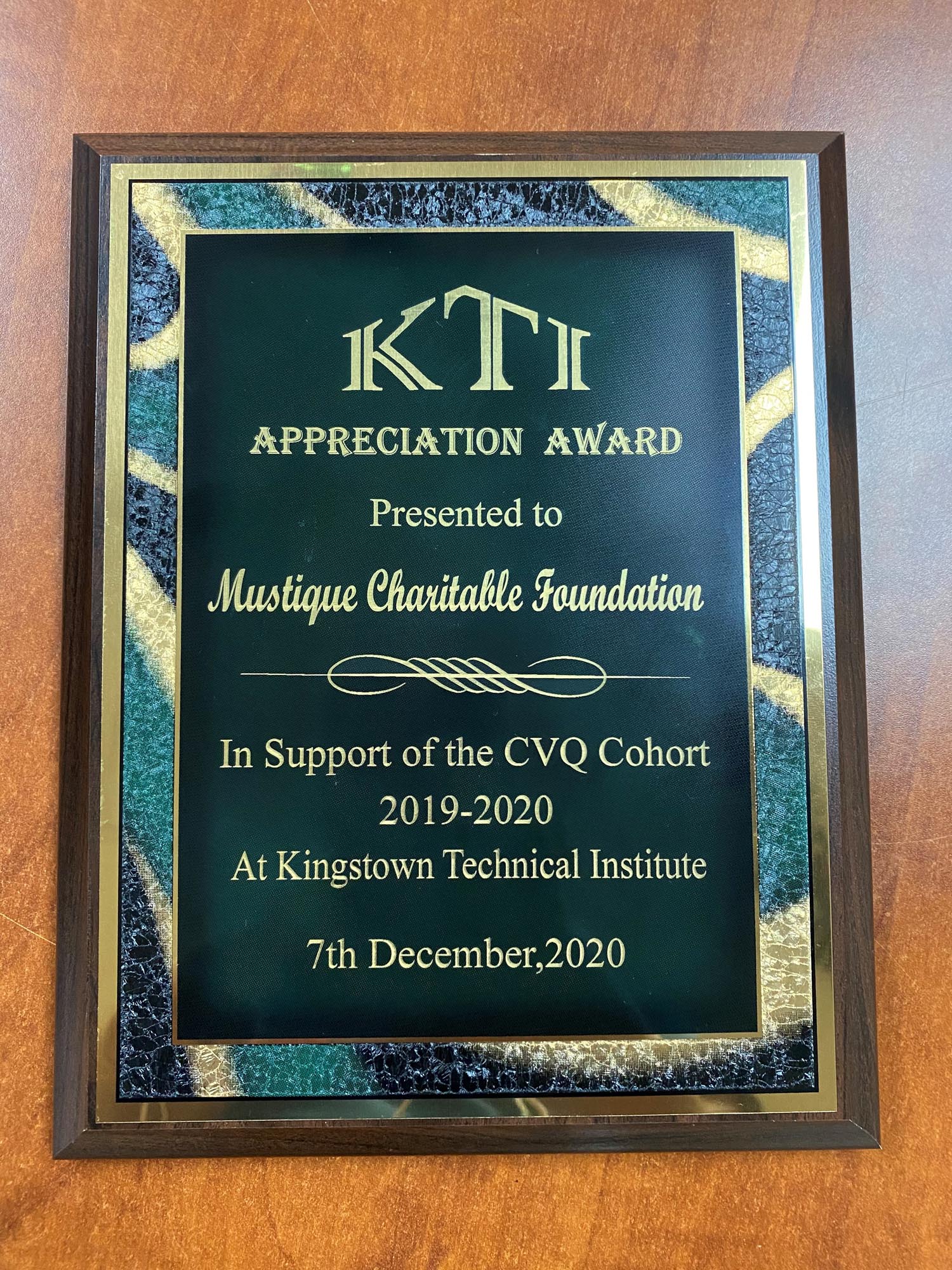 MCF - Appreciation Award from KTI